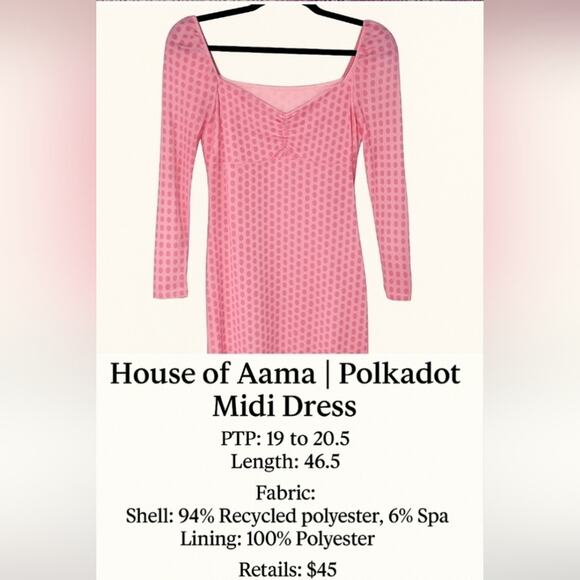 Pink Polka Dot Mesh Midi Dress – Size L (House of Aama x Target) - Picture 9 of 10